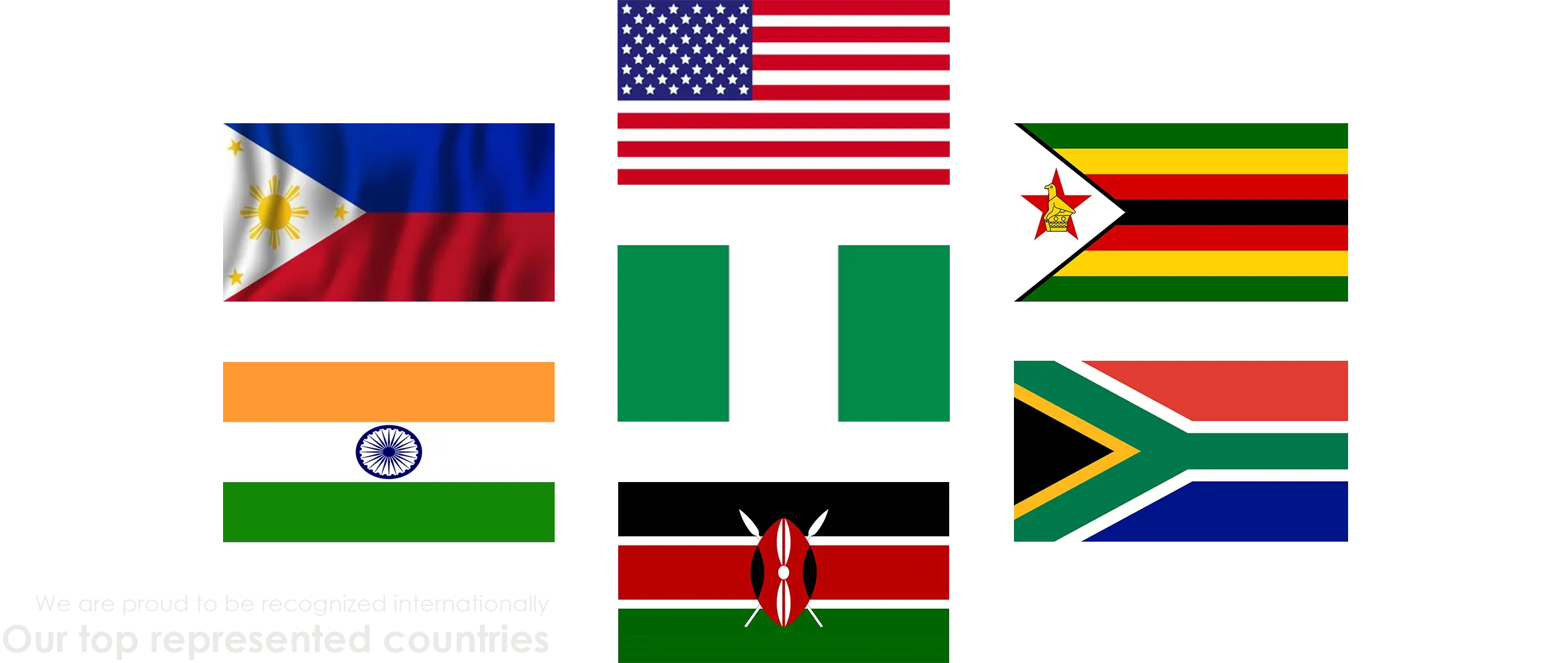 the media embassy international country flags india united states zimbabwe nigeria philippine south africa and kenya